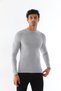 Men's Stand Collar Slim Fit Cotton Lycra T-Shirt-Grey Melange - 3