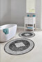 Classic Model Round Bath Mat Toilet Set with Digital Washable Frame - 2
