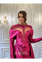 Kenzel Processing Lapel Detailed Long Sleeve Draped Long Dress - 5