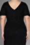 Black Short Sleeve Slit Long Glitter Plus Size Evening Dress ABU39790 - 4