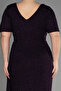 Purple Short Sleeve Slit Long Glitter Plus Size Evening Dress ABU39790 - 4