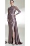 KENZEL SHOULDER AND COLLAR STONE EMBROIDERED EVENING DRESS