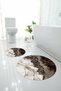 Digital Washable Non-Slip Base Marble Model Round Bath Mat Toilet Set - 8