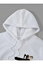 Unisex White New Moment Printed Oversize Hooded Sweatshirt - 2