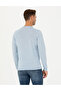 Light Blue Slim Fit Crew Neck Wool Blend Basic Knitwear Sweater 50270054-Vr003 - 5