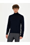 Navy Blue Slim Fit Turtleneck Wool Blended Basic Knitwear Sweater 50257302-Vr033 - 3