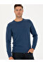 Navy Blue Slim Fit Crew Neck Basic Knitwear Sweater 50270179 -Vr033 - 2