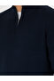 Navy Blue Slim Fit Zippered Stand Collar Sweater 50278093-Vr033 - 7