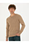Camel Melange Slim Fit Crew Neck Basic Sweater Sweater 50270179-Vr122 - 3