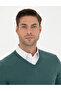 Green Slim Fit V-Neck Basic Knitwear Sweater 50276156-Vr054 - 2