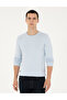 Light Blue Slim Fit Crew Neck Basic Sweater 50296575-Vr003