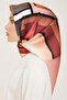 Dusty Rose - Brown Geometric Pattern Tivil Silk Scarf 9122 - 39 - 3