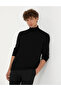 Black Slim Fit Turtleneck Wool Blended Basic Knitwear Sweater 50270052-Vr046