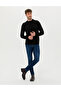 Black Slim Fit Quarter Collar Basic Knitwear Sweater 50276158-Vr046 - 4