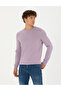 Lilac Melange Slim Fit Crew Neck Basic Knitwear Sweater 50270179-Vr231