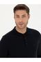 Navy Blue Slim Fit Polo Neck Basic Knitwear Sweater 50276154-Vr033 - 2