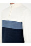Navy Blue Slim Fit Zippered Stand Collar Sweater 50296471-Vr033 - 7