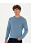 Dark Blue Slim Fit Crew Neck Basic Knitwear Sweater 50270179-Vr032 - 3