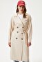 Women's Light Seasonal Cream Trench Coat - 2