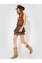 Brown Women's X Zeynep Cushion - Low Waist Layered Ruffle Mini Skirt - 2