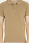 Men's Slim Fit Polo Neck Khaki Basic T-Shirt 50286724-Vr027 - 6