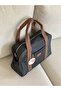 Front and Side Pocket Detail Satin Medium Bag with Inner Lining - 2