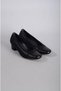 Ebru 7097 genuine leather comfort women's heel shoes black