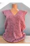 Houndstooth Knitted Dowry Casual Pocketed Knitwear Mother's Vest Winter Seasonal Vest