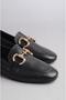 SEÇ 020 Black Genuine Leather Ballerinas - With Stone Buckle - 5
