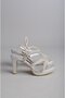 Select 331 stone heel women's shoe (heel height: 10 cm) silver - 4