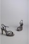 Select 331 stone heel women's shoe (heel height: 10 cm) platinum - 4
