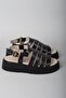 Select 790011 genuine leather thick soled women's sandal black croco - 3