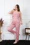 Fashion Line Women's Plus Size Salmon Rope Strap Pajama Set 202198 - 4