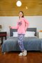 Fashion Line Women Combed Cotton Long Sleeve Pajamas Suit 4102 - 3