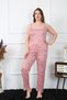 Fashion Line Women's Plus Size Salmon Rope Strap Pajama Set 202198 - 2