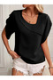 Women's Short Sleeve Collar and Sleeve Detail Jesica Blouse - 2