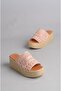 SELECT 17 Genuine Leather Wedge Heel Slipper PINK - 6