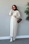 Corded Knitwear Dress Ecru