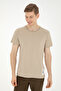 Men's Regular Fit Crew Neck Light Khaki T-Shirt 50287085-Vr183 - 3