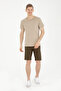 Men's Regular Fit Crew Neck Light Khaki T-Shirt 50287085-Vr183 - 4