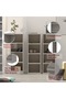 Wooden Storage Display Shelves 4-Tier Freestanding, Box Shelves, Light Grey - 4