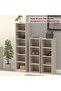 Wooden Storage Display Shelves 4-Tier Freestanding, Box Shelves, Light Grey - 3