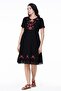Short Sleeve Voile Neslihan Midi Length Floral Pattern Summer Dress Black Syh - 5