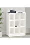 Wooden Display Shelves with 9 Storage Compartment, Freestanding, White - 6