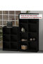 Wooden Display Shelves with 6 Storage Compartment, Freestanding, Black - 3