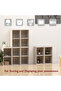 Wooden Storage Display Shelves 2-Tier Freestanding, Box Shelves, Light Grey - 5