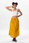 Raining Voile Fastening and Rubber Detail Midi Boy Summer Authentic Skirt Mustard Hrd - 2