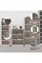 Wooden Storage Display Shelves 3-Tier Freestanding, Light Grey - 4