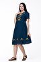 Short Sleeve Voile Neslihan Midi Length Floral Pattern Summer Dress Petrol Ptrl - 5