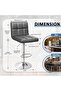 Modern Set of 2 Bar Stool PU Leather, Adjustable Swivel - 3
